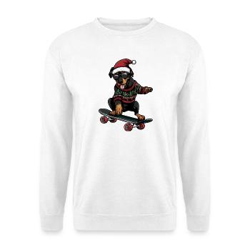 Dobermann Hund Weihnachten Lustig - Unisex Pullover - Weiß - Vorne