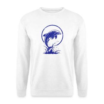 Dolphin logo blue - Unisex Sweatshirt - white - Front