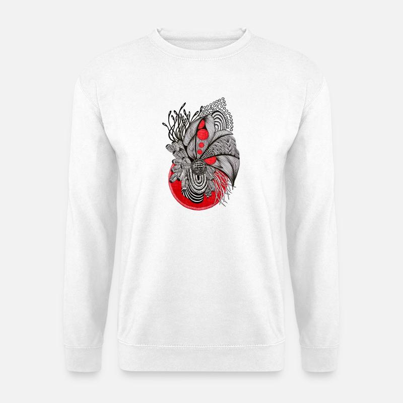 Rote Orbs Linienpflanze - Unisex Pullover - Weiß