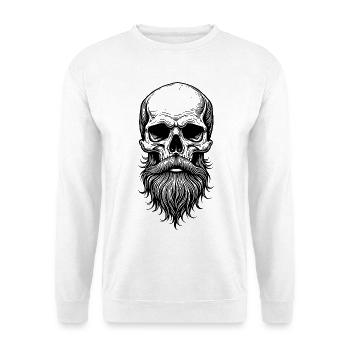 Crâne avec barbe - Sweat-shirt Unisexe - blanc - Devant