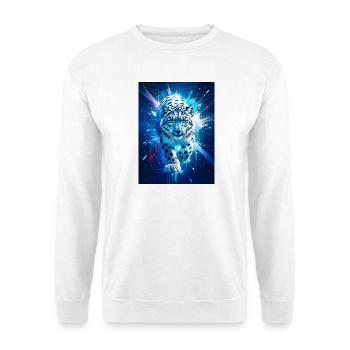 Un léopard des neiges brille au milieu d’une étoile bleue et argentée glacée - Sweat-shirt Unisexe - blanc - Devant