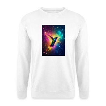 Strahlender Kolibri, der in der Luft leuchtet, umgeben - Unisex Pullover - Weiß - Vorne