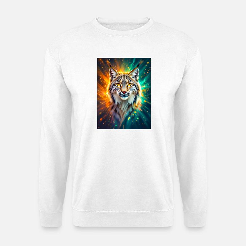 Luchs – Geist der Klarheit und Energie - Unisex Pullover - Weiß