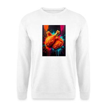 Goldenes Brathähnchen, das durch die Wellen bricht - Unisex Pullover - Weiß - Vorne