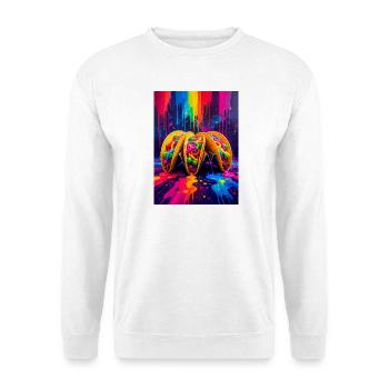 Colorful tacos dancing in a vibrant neon fiesta - Unisex Sweatshirt - white - Front