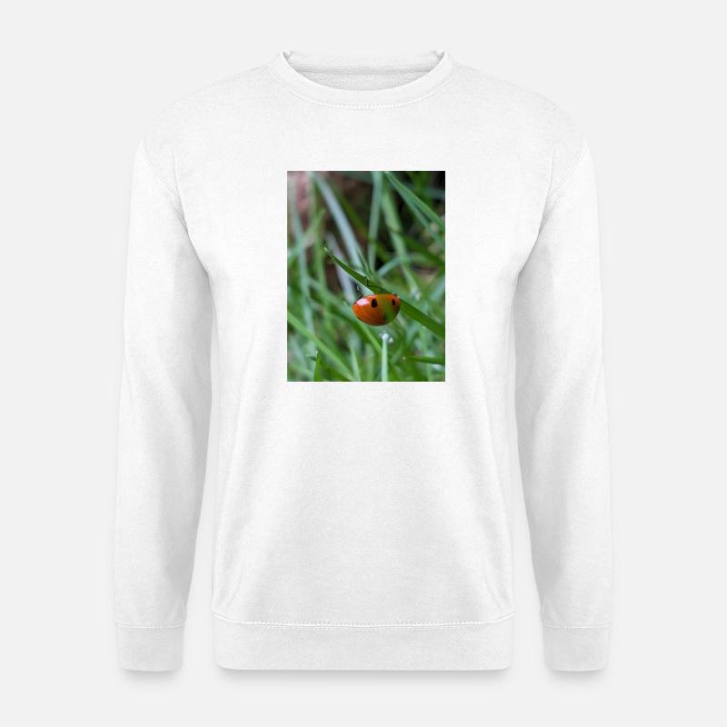 Close-up: Ladybug on grass - Unisex Sweatshirt - white