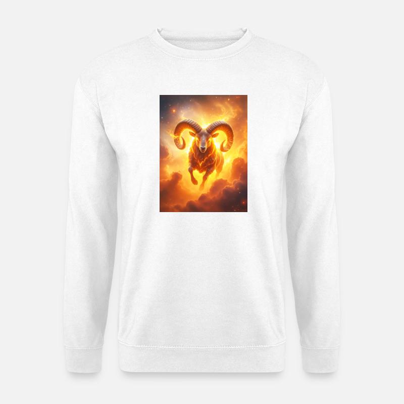 Fiery celestial ram igniting creation’s  - Unisex Sweatshirt - white