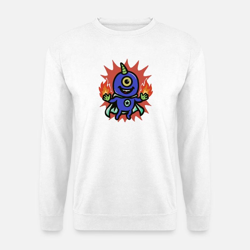 Feuerheld Einäugiger Alien - Unisex Pullover - Weiß