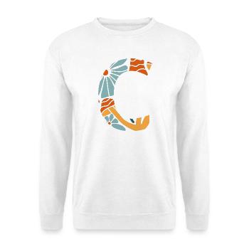 Buchstabe c groovy Blumen Geschenkidee - Unisex Pullover - Weiß - Vorne