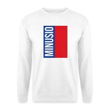 Minusio Vertikale Typografie Blau Rot - Unisex Pullover - Weiß - Vorne