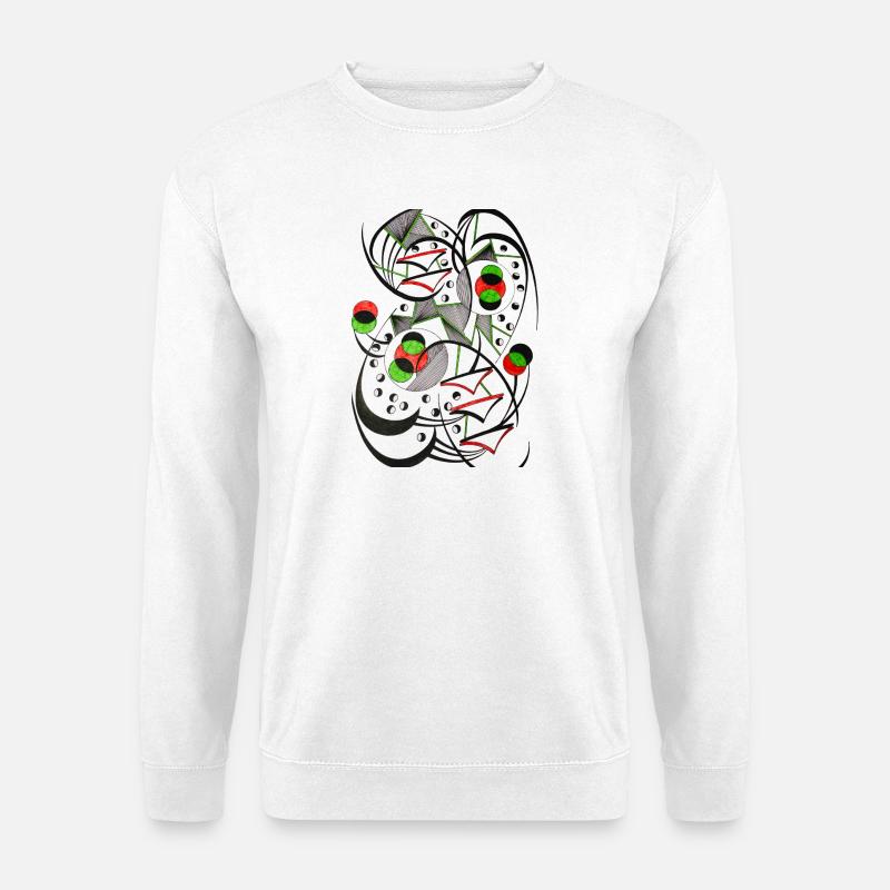 Kreislinien Chaos Abstract - Unisex Pullover - Weiß