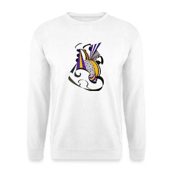 Couleur géométrique Spirale Violet Jaune - Sweat-shirt Unisexe - blanc - Devant