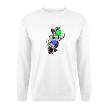 Linienblüten mit Farbkugeln - Unisex Pullover - Weiß - Vorne
