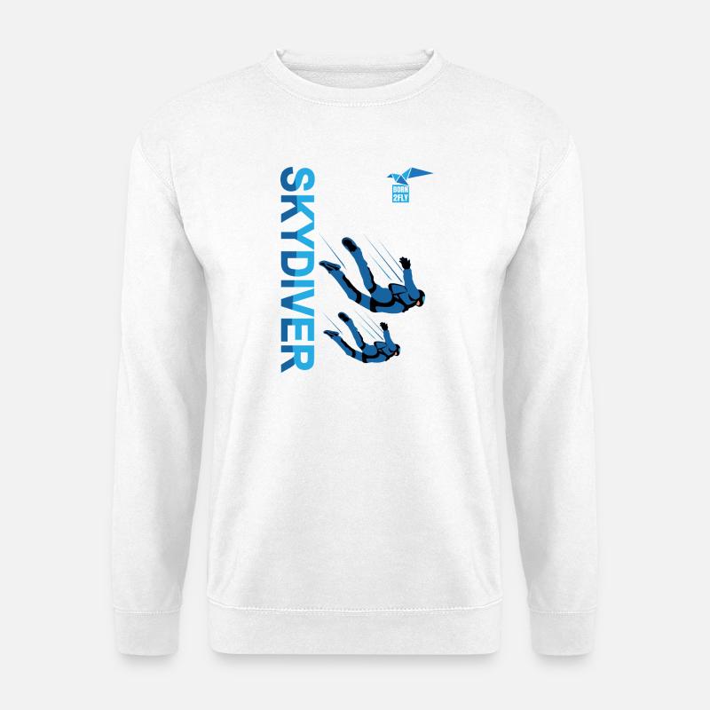 Fallschirmspringer Paragliding | Blauer Himmel Lebendige Farbe - Unisex Pullover - Weiß