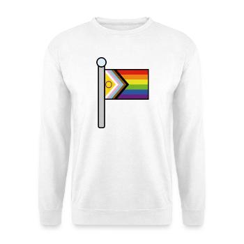Inklusive Progress Pride Fahnenmast - Unisex Pullover - Weiß - Vorne