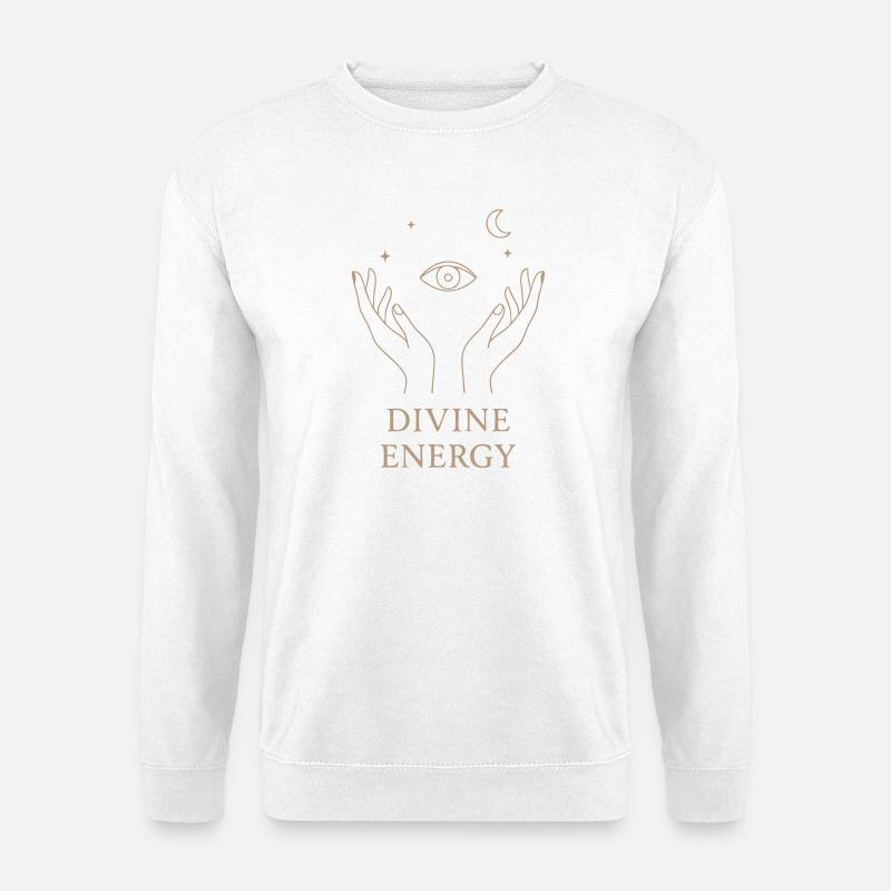 Göttliche Energie-Linienzeichnung - Unisex Pullover - Weiß