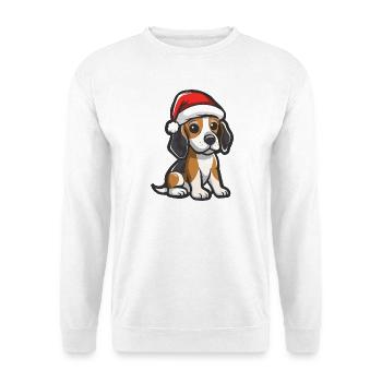 Beagle Hund Weihnachten - Unisex Pullover - Weiß - Vorne