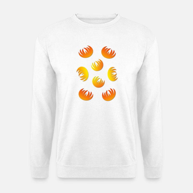 Flame Ring Pattern Yellow Orange - Unisex Sweatshirt - white