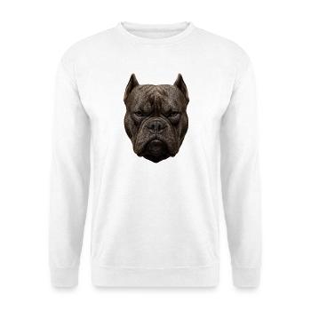 Kraftvoller Bulldoggenkopf - Unisex Pullover - Weiß - Vorne