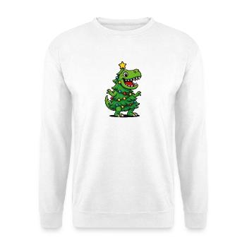 Tree Rex – Lustiges Dino Weihnachten - Unisex Pullover - Weiß - Vorne