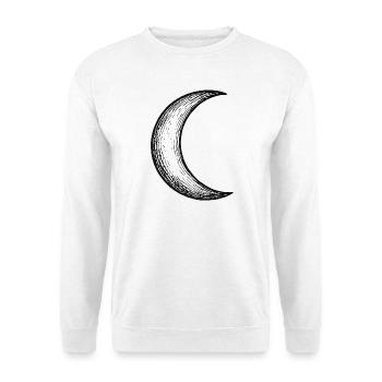 Handgezeichnete Mondsichel Skizze - Unisex Pullover - Weiß - Vorne