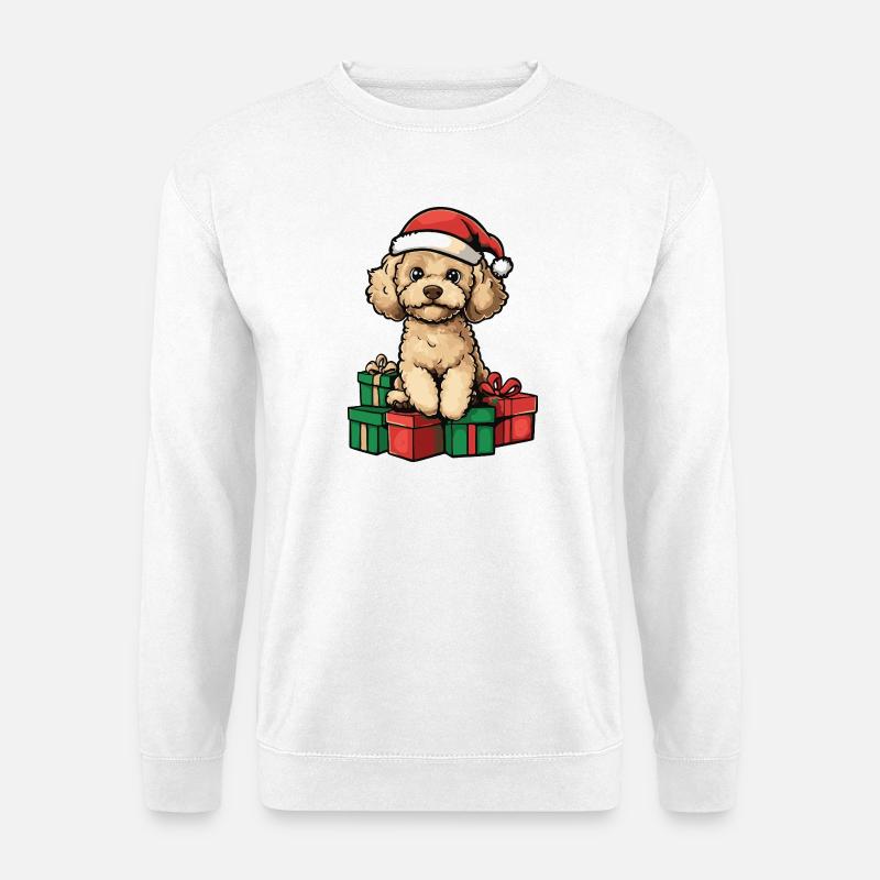 Pudel Hund Weihnachten Geschenke - Unisex Pullover - Weiß