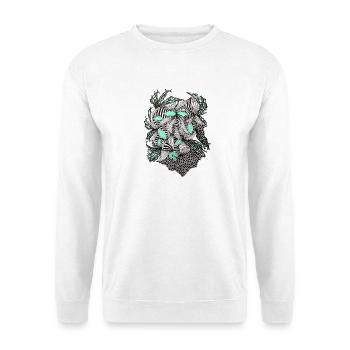 Accent menthe avec motif de fleurs en ligne - Sweat-shirt Unisexe - blanc - Devant