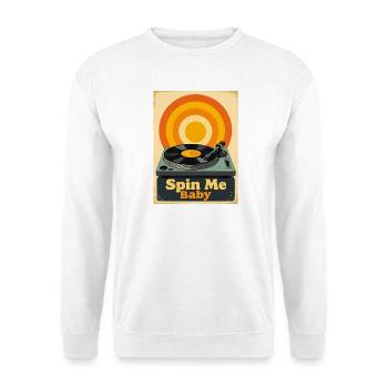Retro Vinyl Record with Warm Vibrant  - Unisex Sweatshirt - white - Front