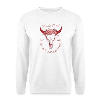 Sei meine Valentins-Pink-Landcowboy-Freundin - Unisex Pullover - Weiß - Vorne