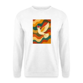 Colombe blanche volant au-dessus des vagues arc-en-ciel - Sweat-shirt Unisexe - blanc - Devant