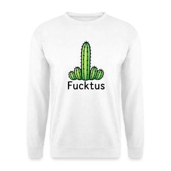 Lustige Kaktus-Wortspiel-Illustration – "Fucktus" - Unisex Pullover - Weiß - Vorne