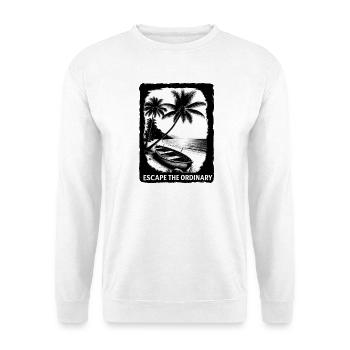 Évasion du bateau tropical ordinaire Illustration - Sweat-shirt Unisexe - blanc - Devant