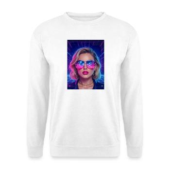 Retro Future Girl – Neon Eighties Portrait - Unisex Sweatshirt - white - Front
