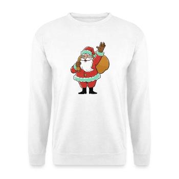 Weihnachtsmann begrüßt fröhlichen, süßen Toon - Unisex Pullover - Weiß - Vorne