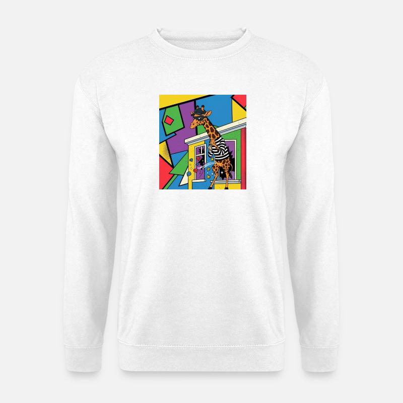 Giraffen-Diebstahl-Pop-Art - Unisex Pullover - Weiß