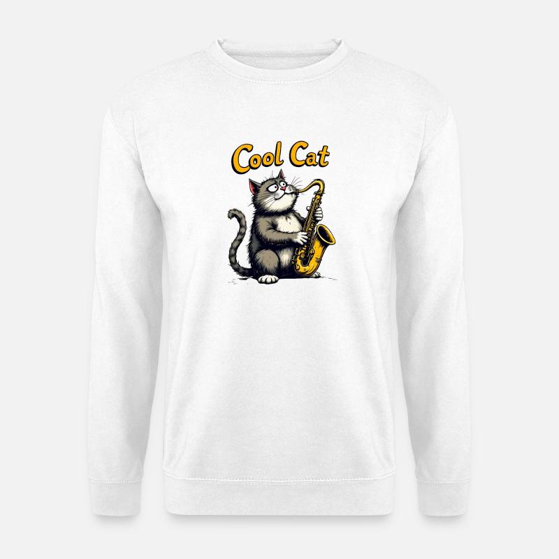 Cool Cat Jazz - Unisex Pullover - Weiß
