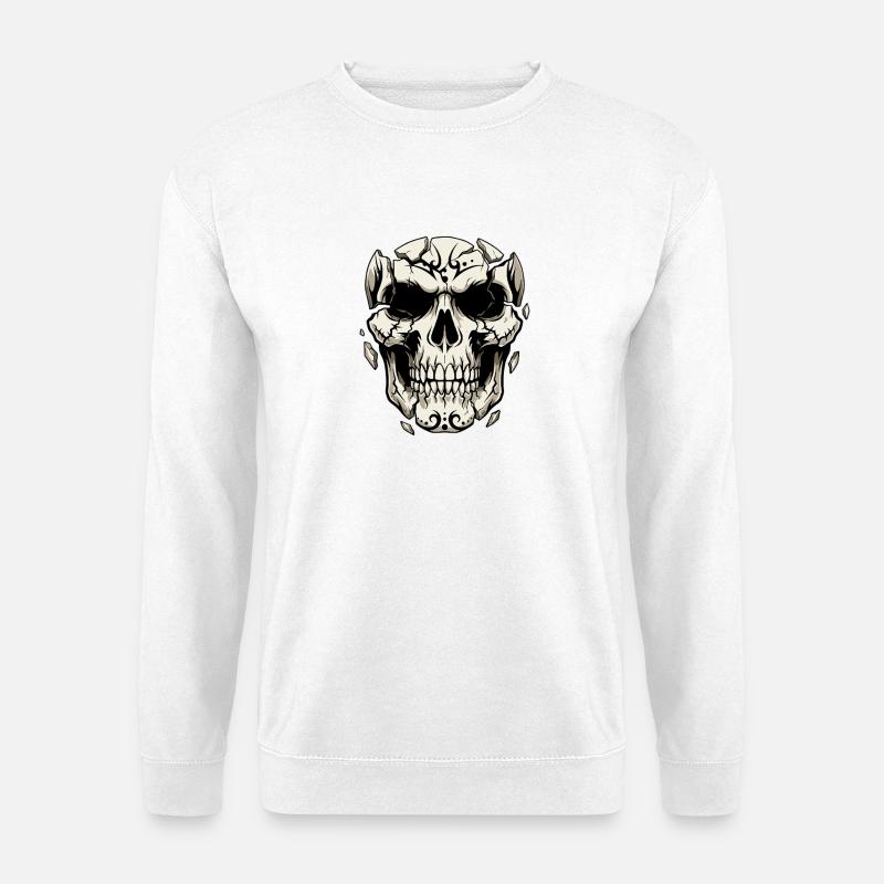 Splintering Skull – Gothic Graphics - Unisex Sweatshirt - white