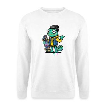 Chamäleon Skate Crew Farbspiel - Unisex Pullover - Weiß - Vorne