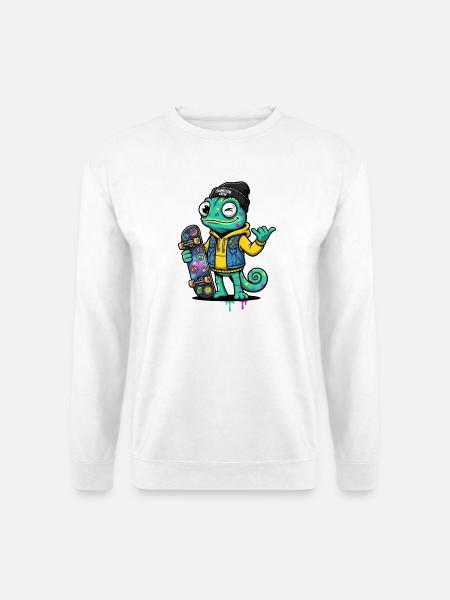 Chamäleon Skate Crew Farbspiel - Unisex Pullover - Weiß