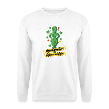 T-shirt cactus love quills valentines gift - Unisex Sweatshirt - white - Front