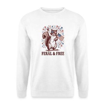 Wildes und freies Eichhörnchen – Lustiges patrioti - Unisex Pullover - Weiß - Vorne