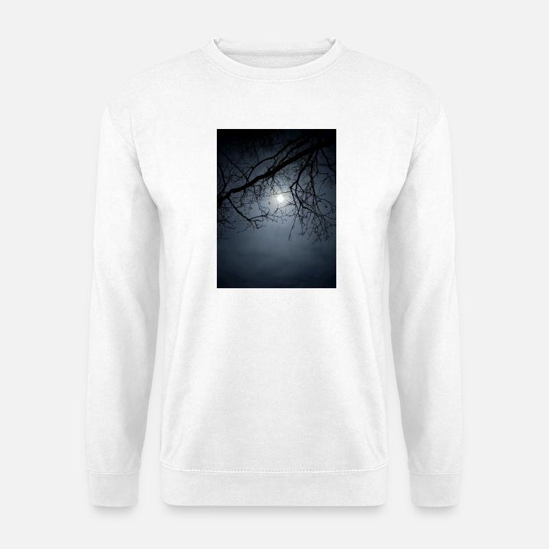 Moonlight silhouette with branches - Unisex Sweatshirt - white