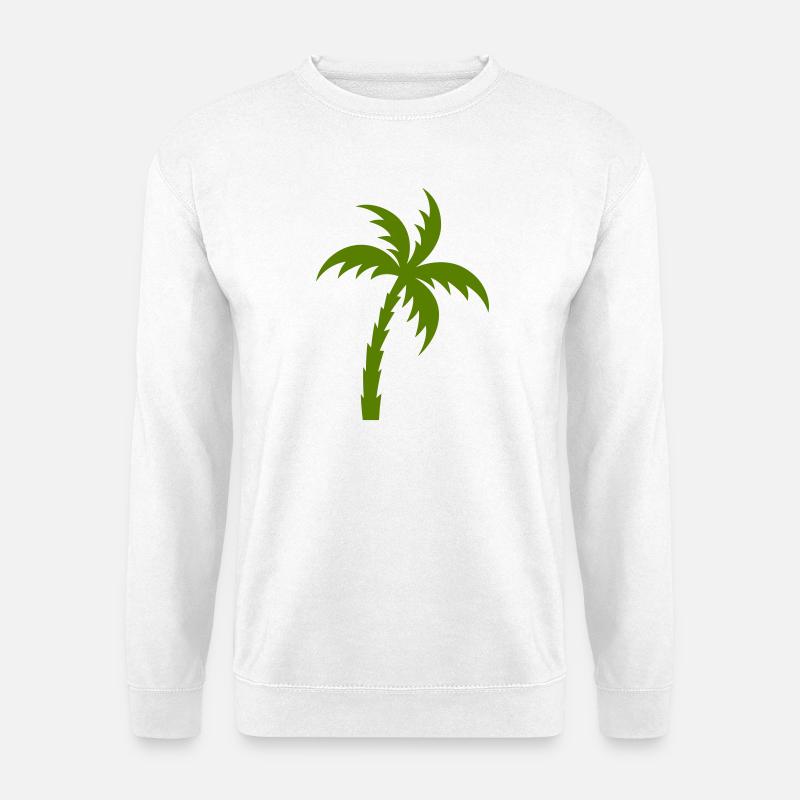 Palme Silhouette Tropenstil - Unisex Pullover - Weiß