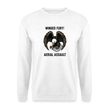 Angriff des geflügelten Zorns Goldadler - Unisex Pullover - Weiß - Vorne