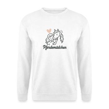 Fille Cheval Cœur Cheval - Sweat-shirt Unisexe - blanc - Devant