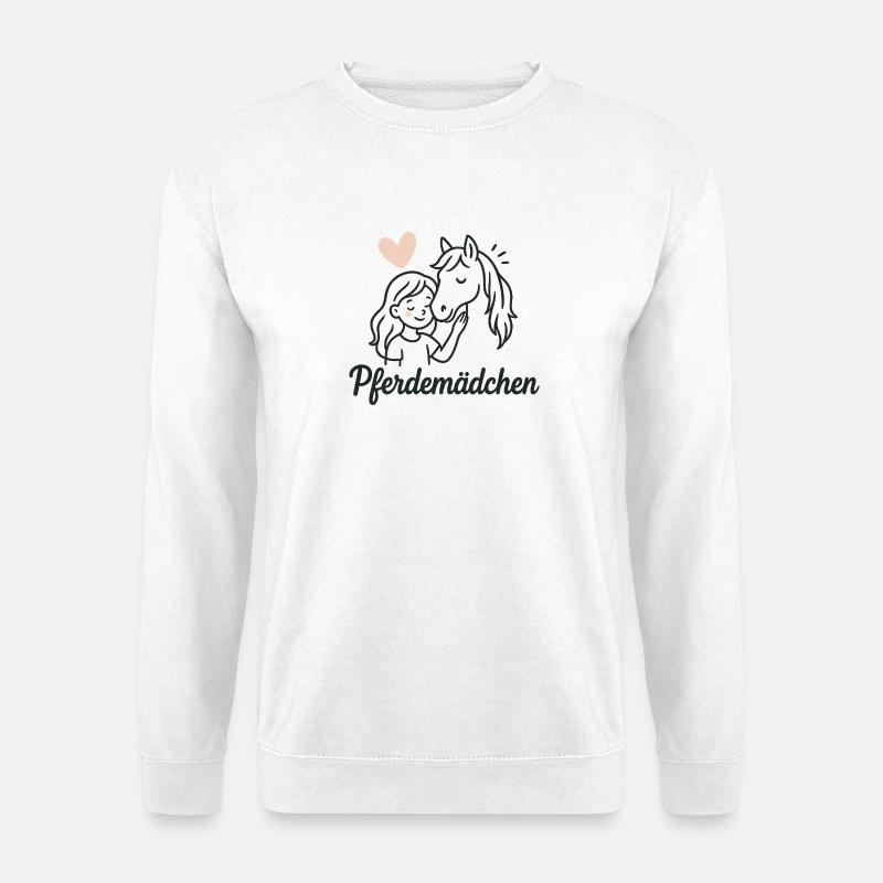 Pferdemädchen Herzenspferd - Unisex Pullover - Weiß