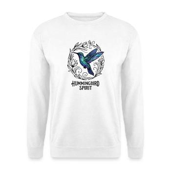 Geometrischer Kolibri im Farbspiel Kunst Fashion - Unisex Pullover - Weiß - Vorne