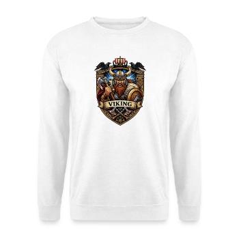 Viking Warrior Shield Emblem - Unisex Sweatshirt - white - Front