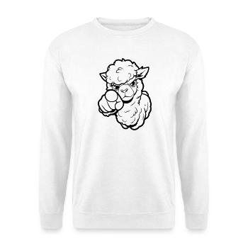 Alpaga coquin te pointe du doigt - Sweat-shirt Unisexe - blanc - Devant