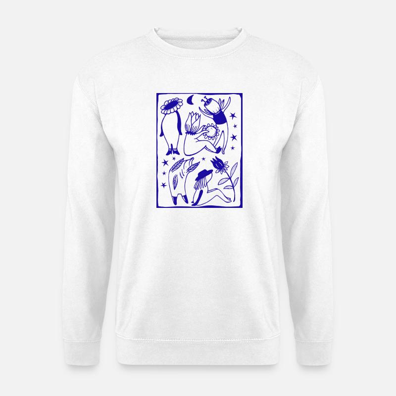 Mondnächte Tanzfiguren im Sternenwald - Unisex Pullover - Weiß